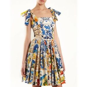 Dolce Gabbana Majolica print midi dress